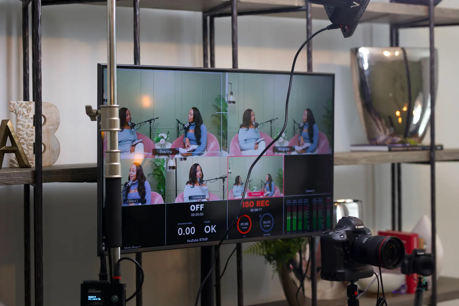 Multi camera monitor setup in the Primary Studio